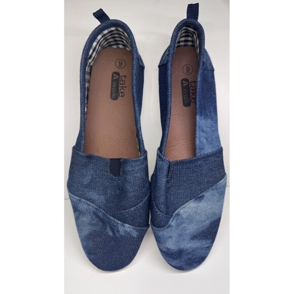 Disney Shoes - Take A Walk Denim Slip On Fashion Sneakers Washed Blue  Flats Women's Size 9